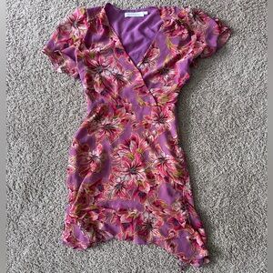 Astr Floral Mini Dress in Purple and Pink